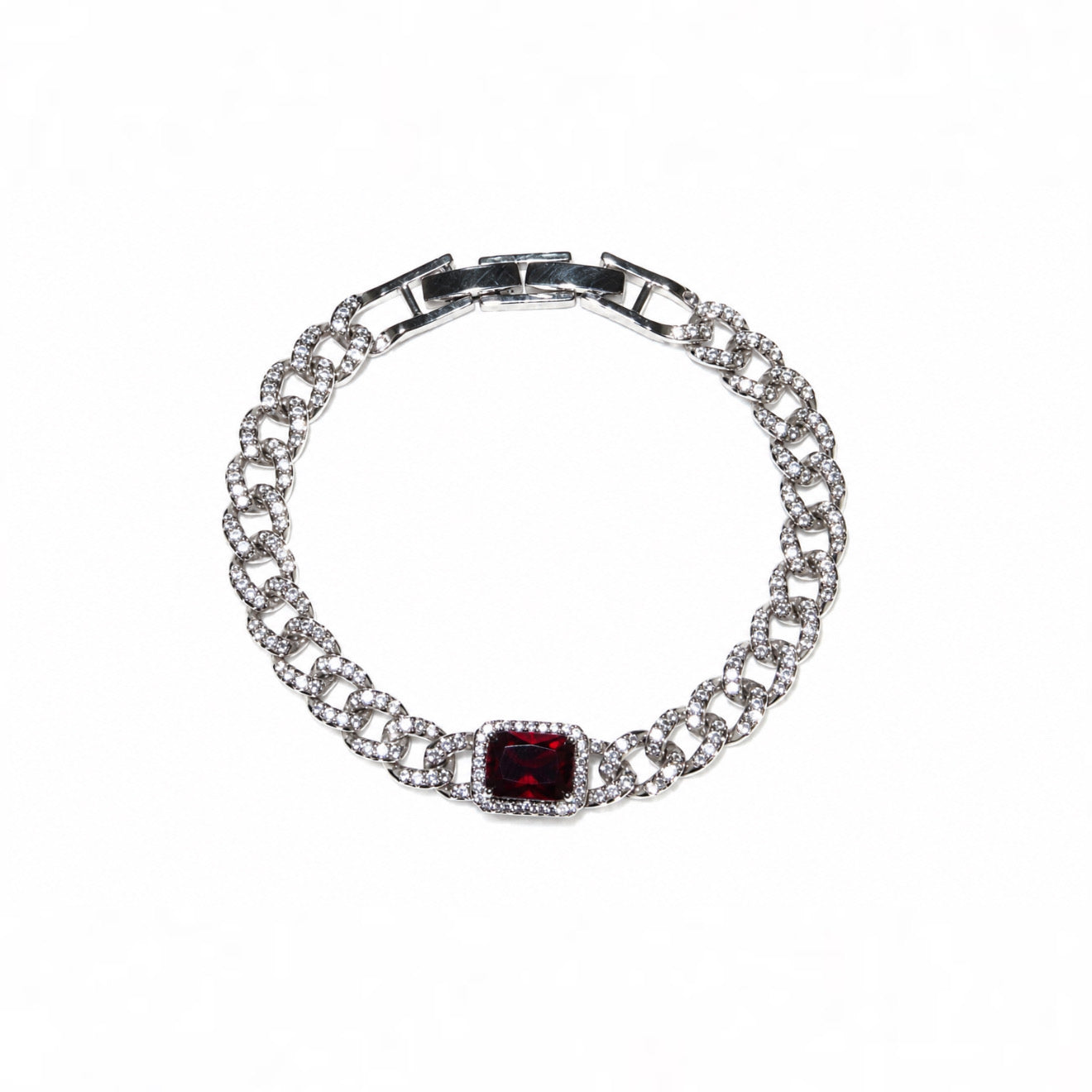 Ruby silver bracelet