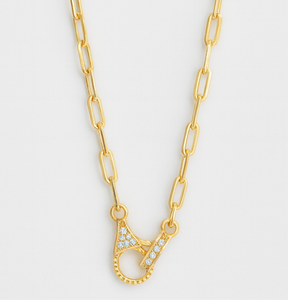 Zia Gold Chain Clasp Necklace