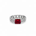 Ruby silver ring