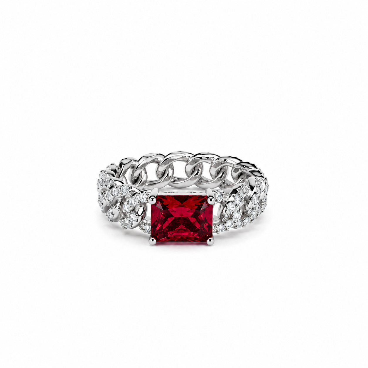 Ruby silver ring