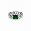 Jade silver ring