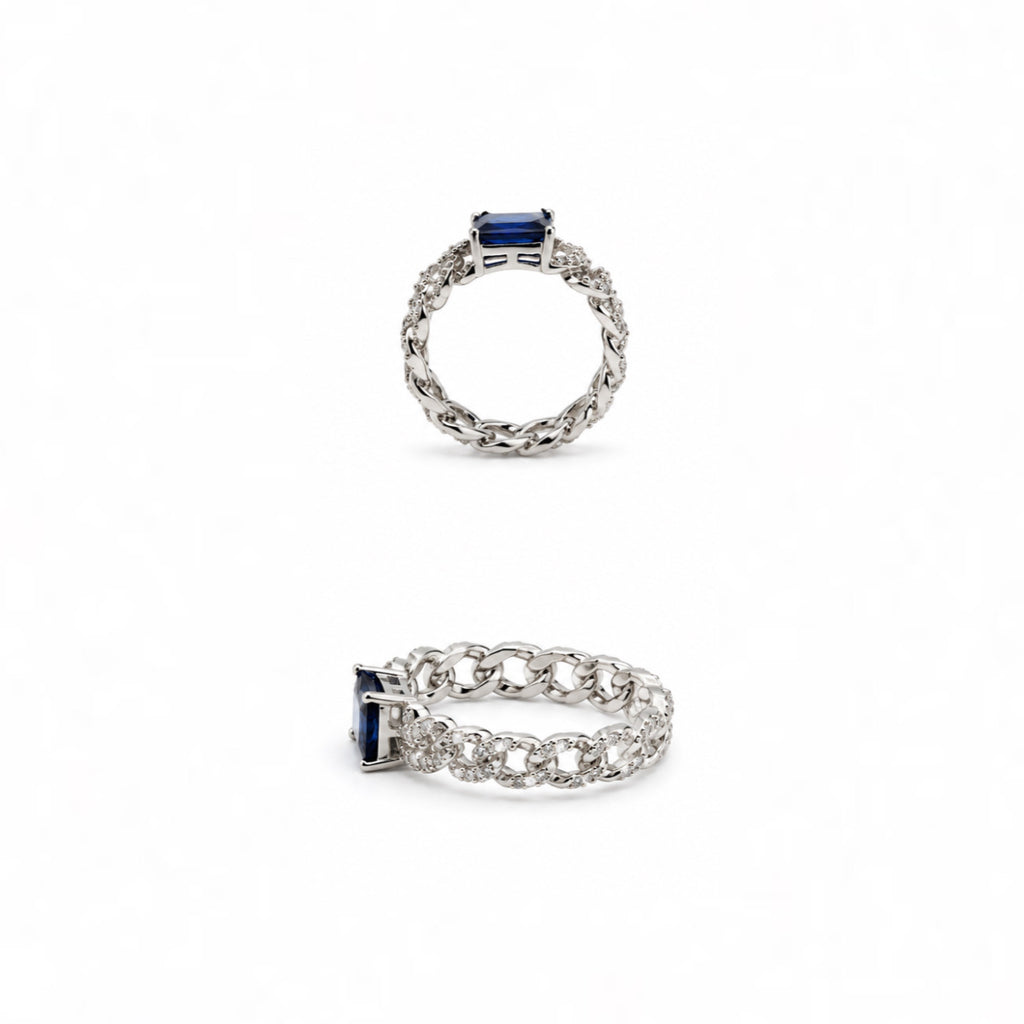 Sapphire silver ring
