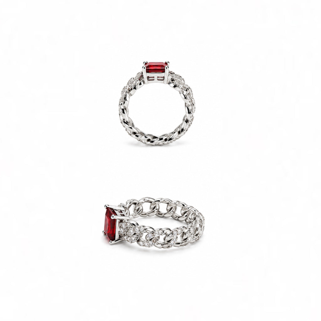 Ruby silver ring