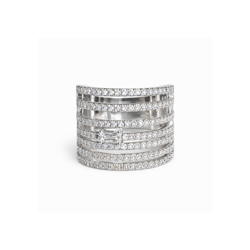 Pave cuff ring