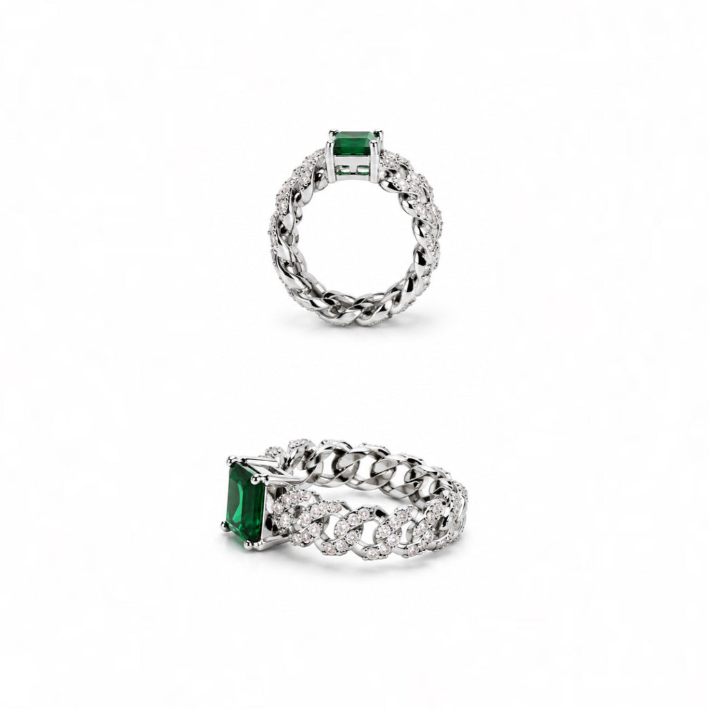 Jade silver ring