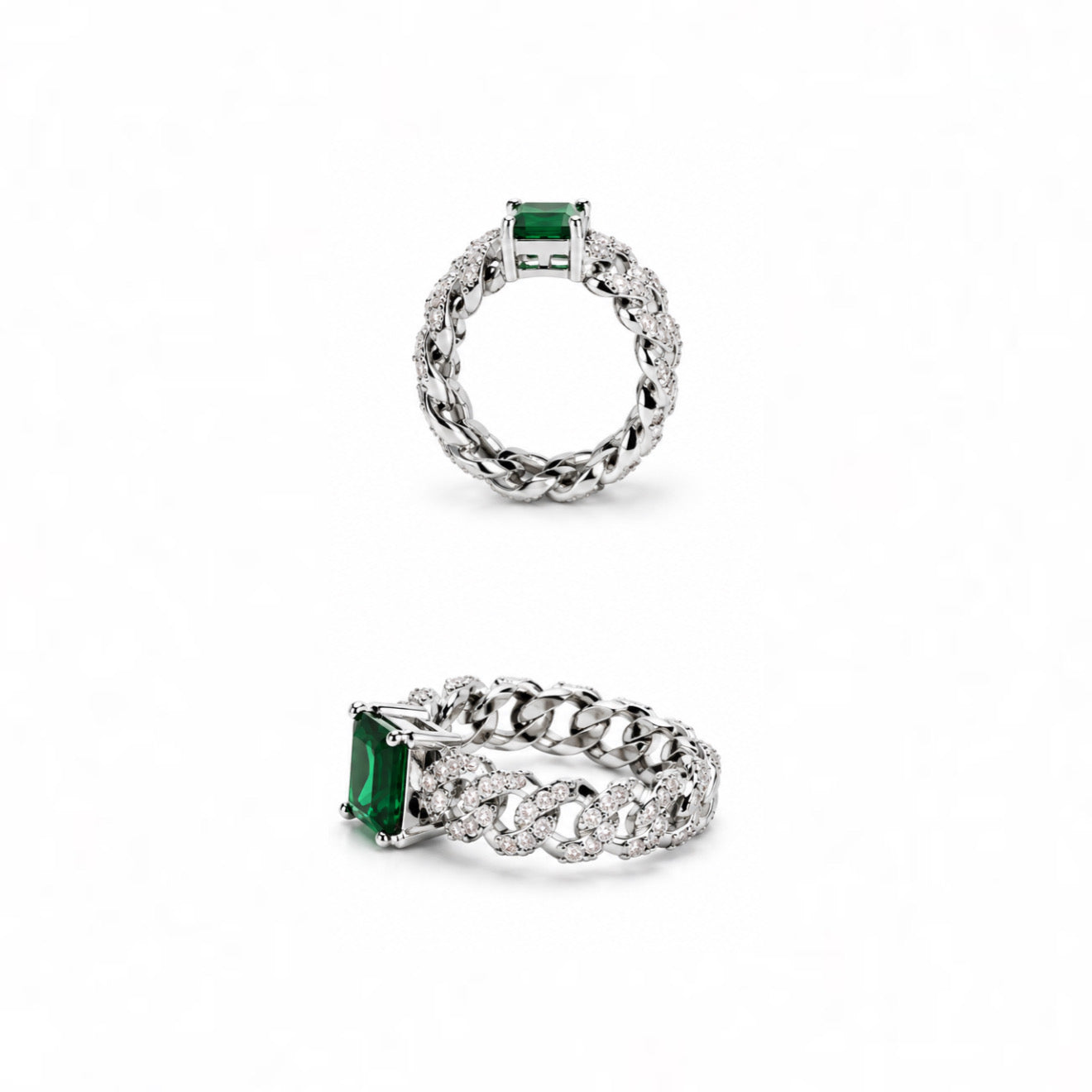 Jade silver ring