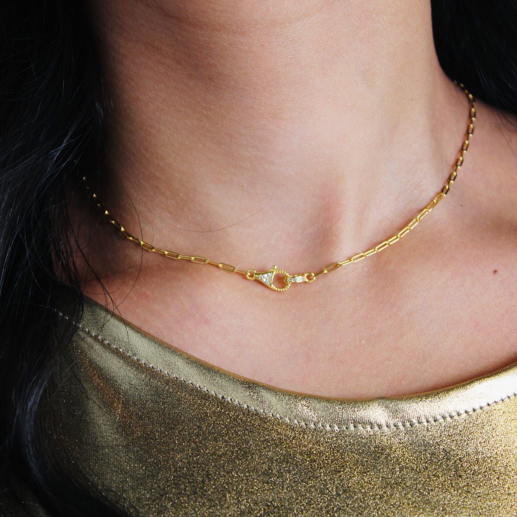 Zia Gold Chain Clasp Necklace