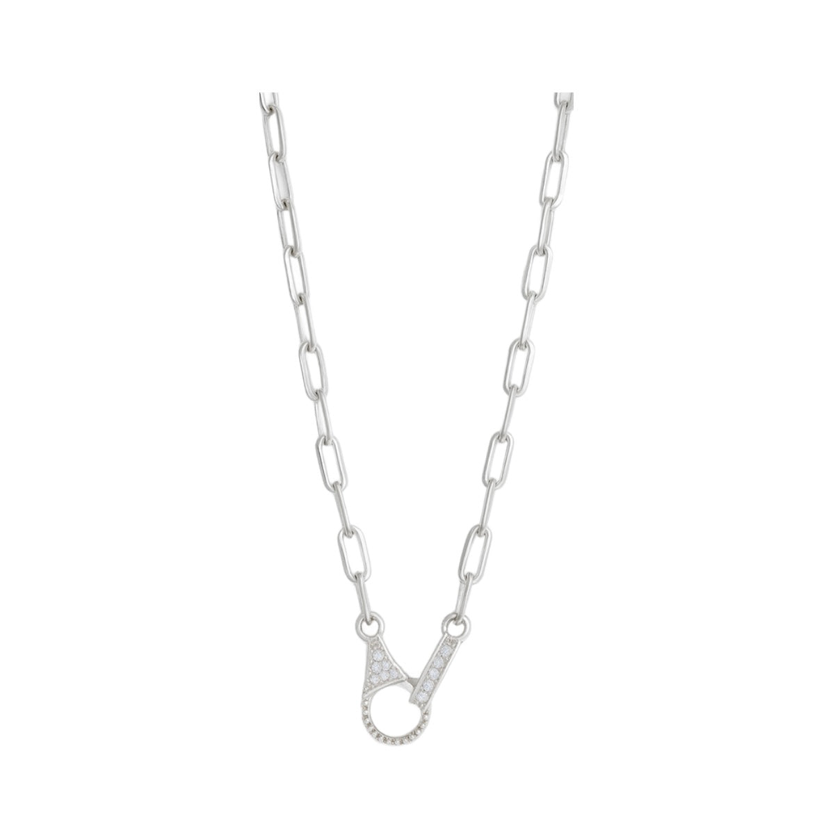Zia Silver Chain Clasp Necklace