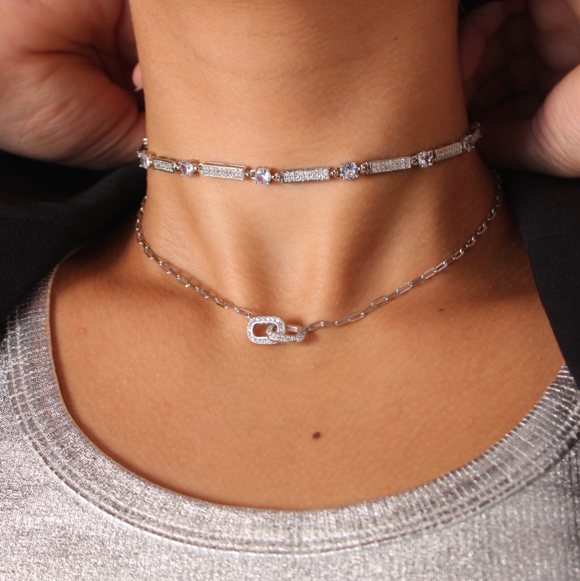 Elara silver necklace