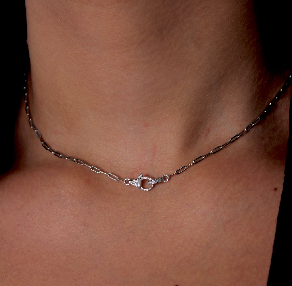 Zia Silver Chain Clasp Necklace