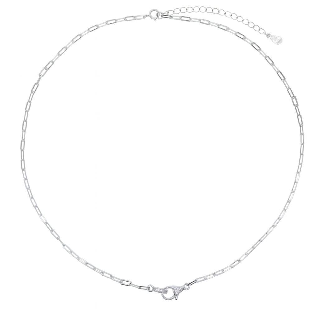 Zia Silver Chain Clasp Necklace